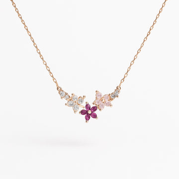 Flower Diamond Pendant Necklace