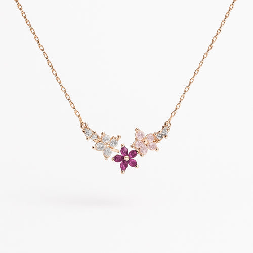 Flower Diamond Pendant Necklace