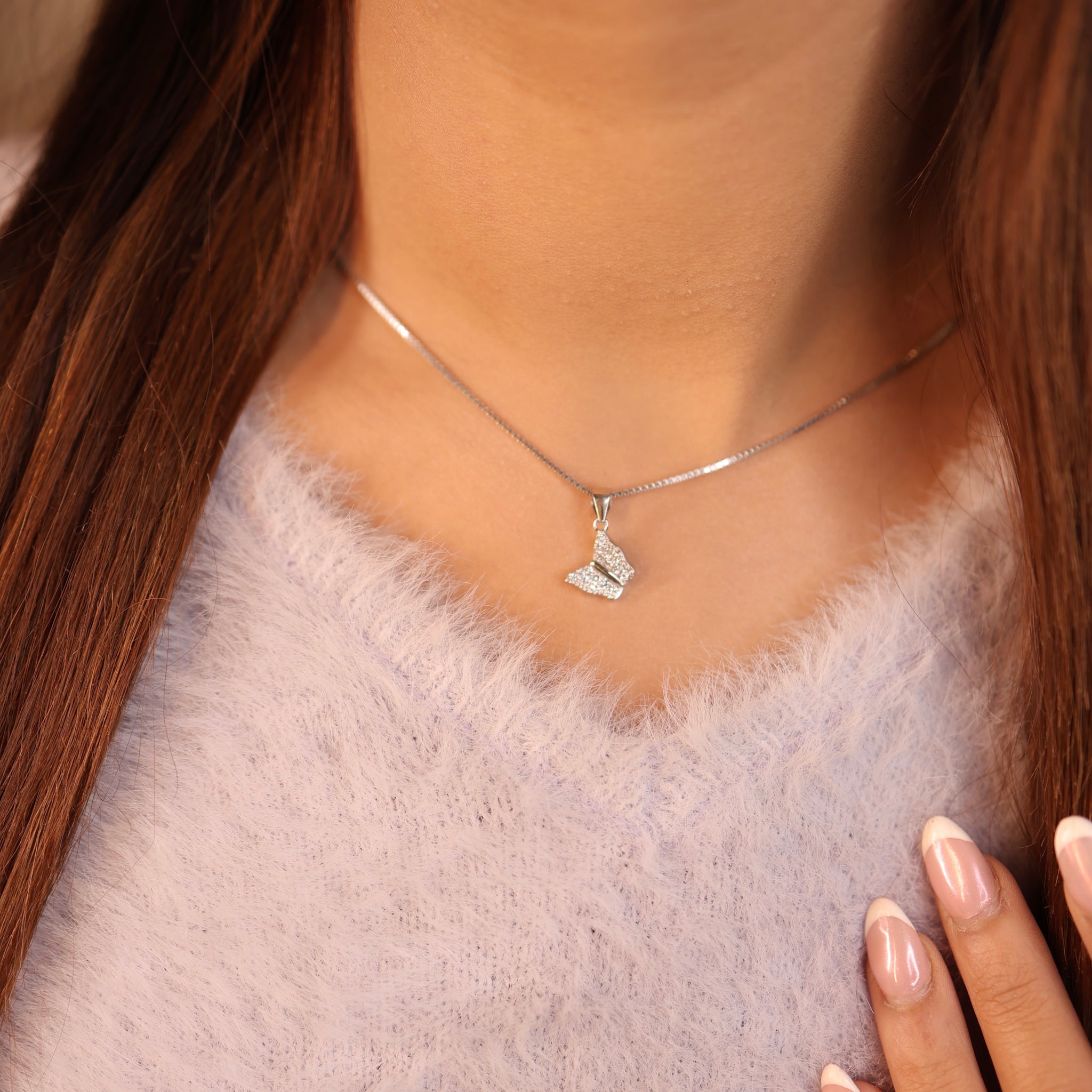 Butterfly Sterling Silver Pendant Necklace