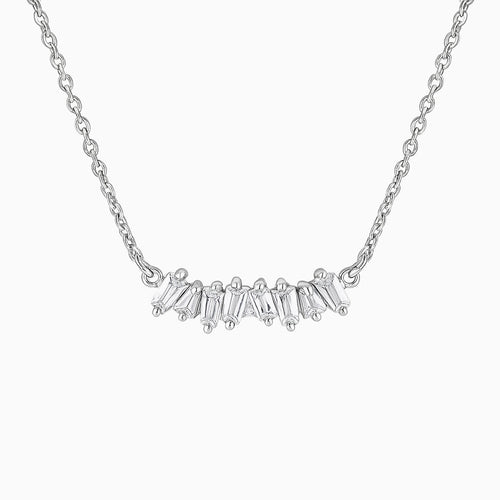 925 Silver Elegant Crystal Bar Necklace