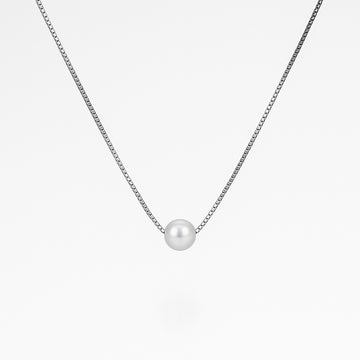 Sterling Silver Dainty Pearl Necklace
