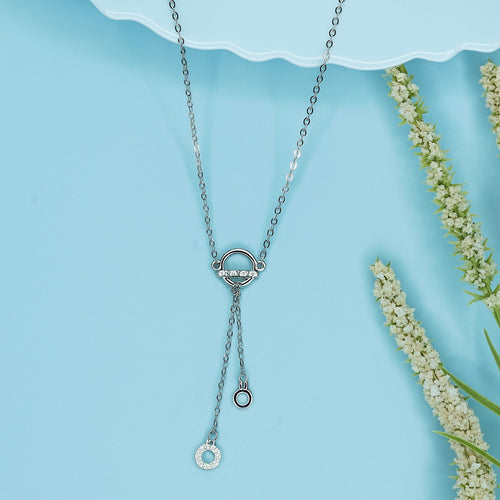 Shimmering Circle Drop Necklace