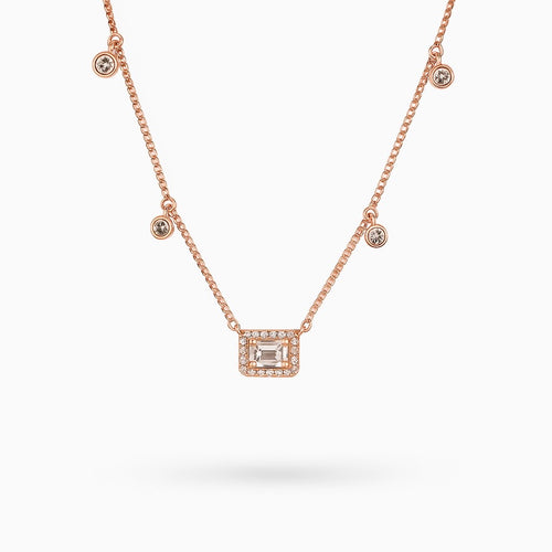 Rose Gold love Square Necklace