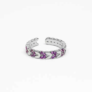 Amethyst Embrace Adjustable Ring