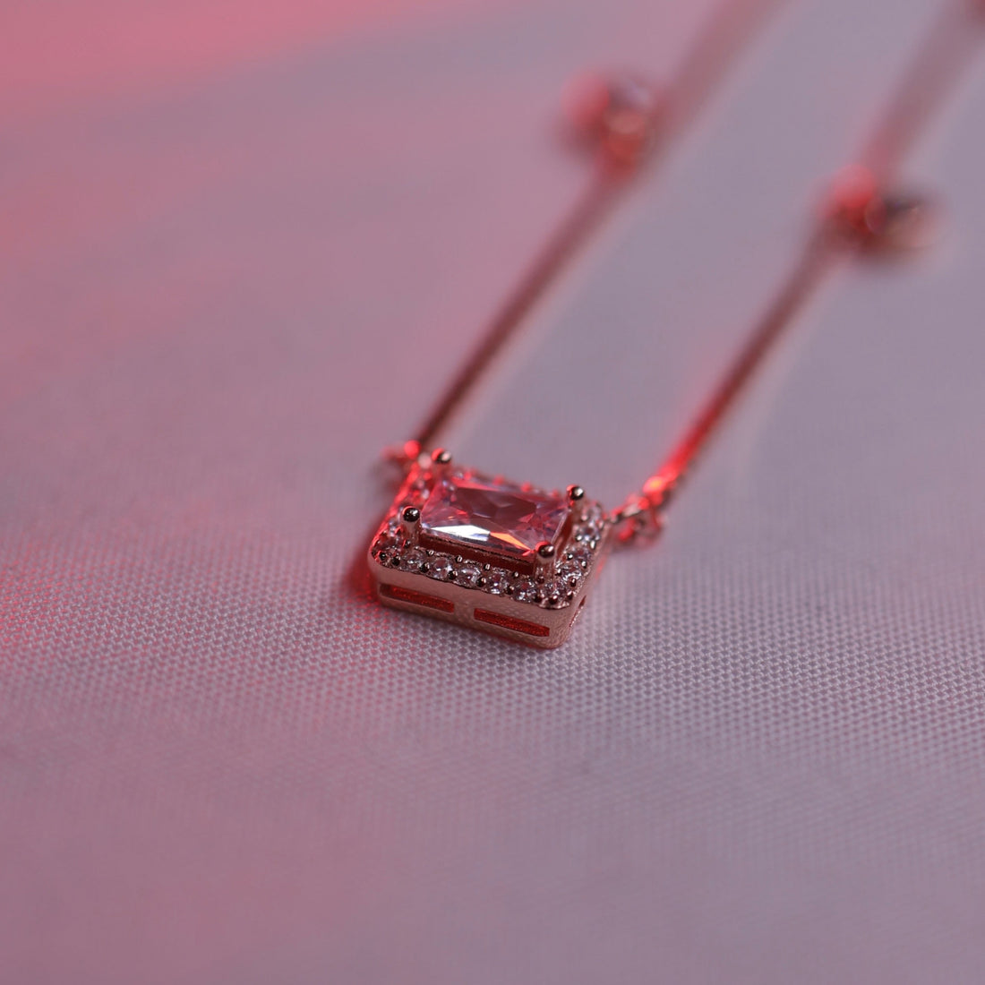 Rose Gold love Square Necklace