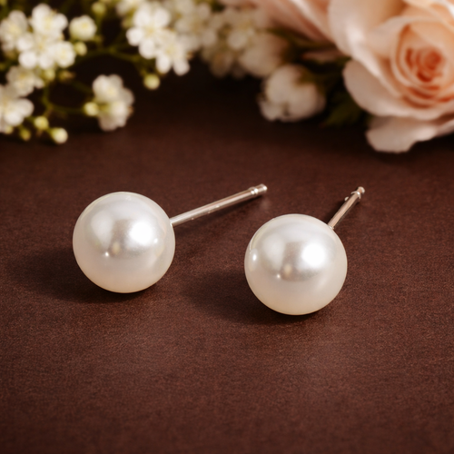Single pearl earrings