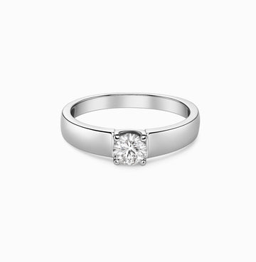 Ethereal Silver Solitaire Ring