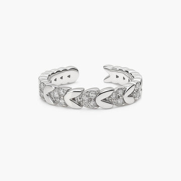 Silver Heartbeat Adjustable Ring