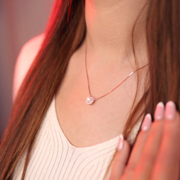 925 silver rose gold Luna Pearl Necklace