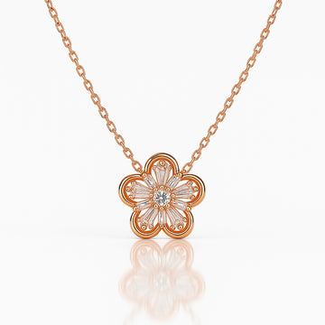 Rose Gold Blossom Pendant Necklace