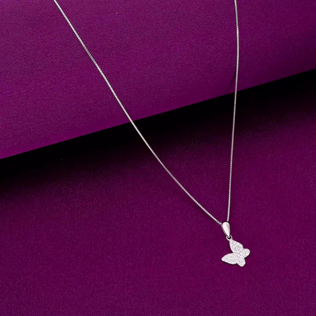 Butterfly Sterling Silver Pendant Necklace