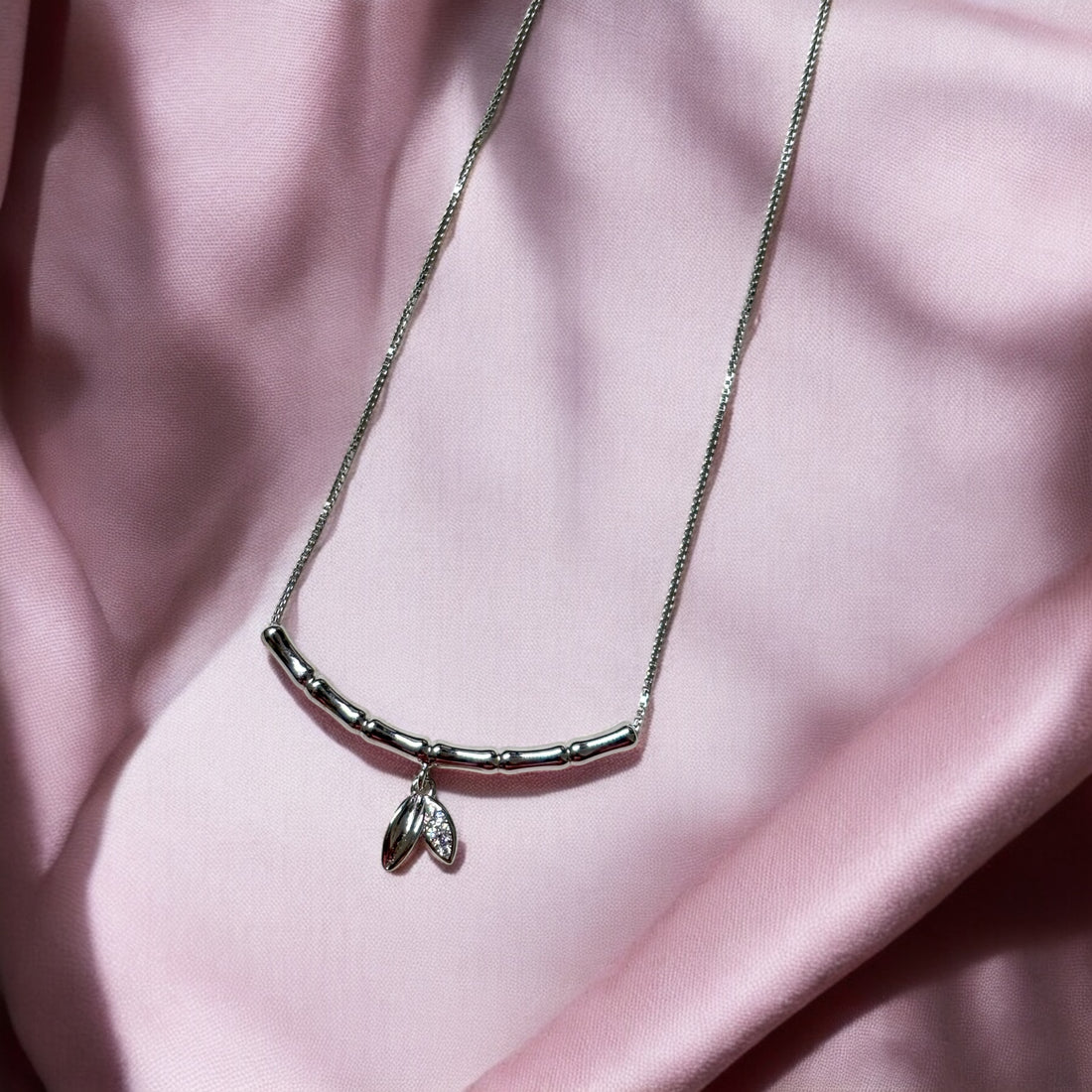 Silver Whisper Leaf Necklace
